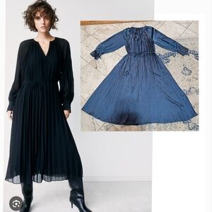ZARA Pleated Midi Dress Size S
